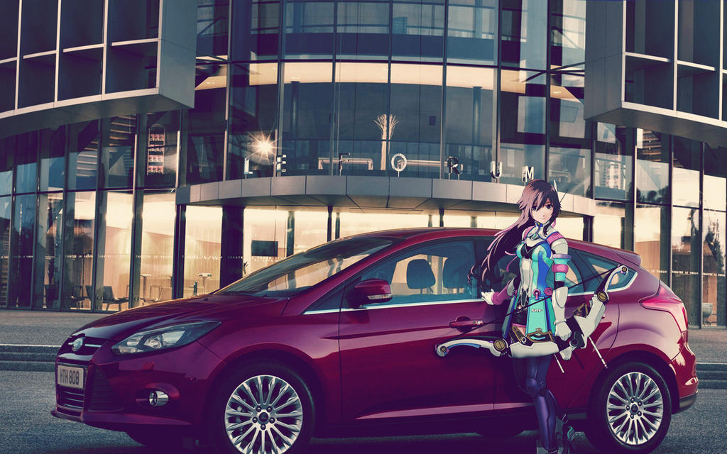car in Anime girl