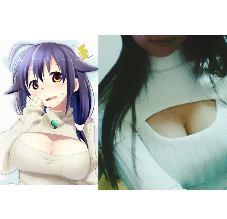 Open chest sweater anime
