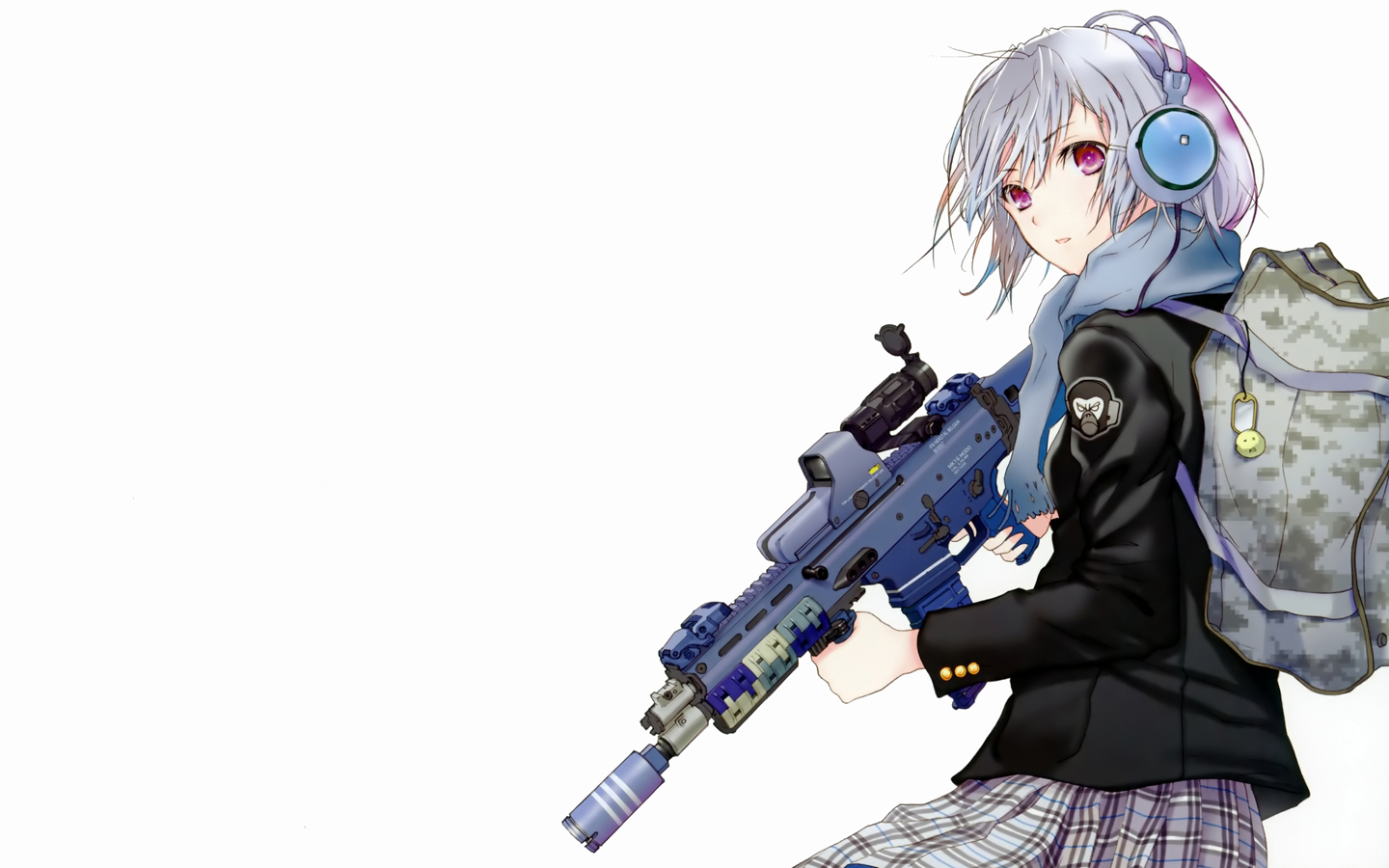 gun head girl to holding Anime
