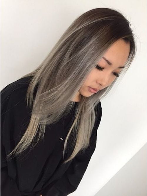 women asian Gray hair