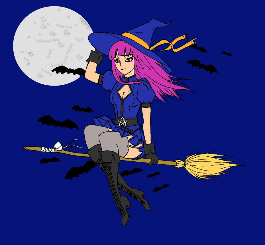 on broom witch Anime