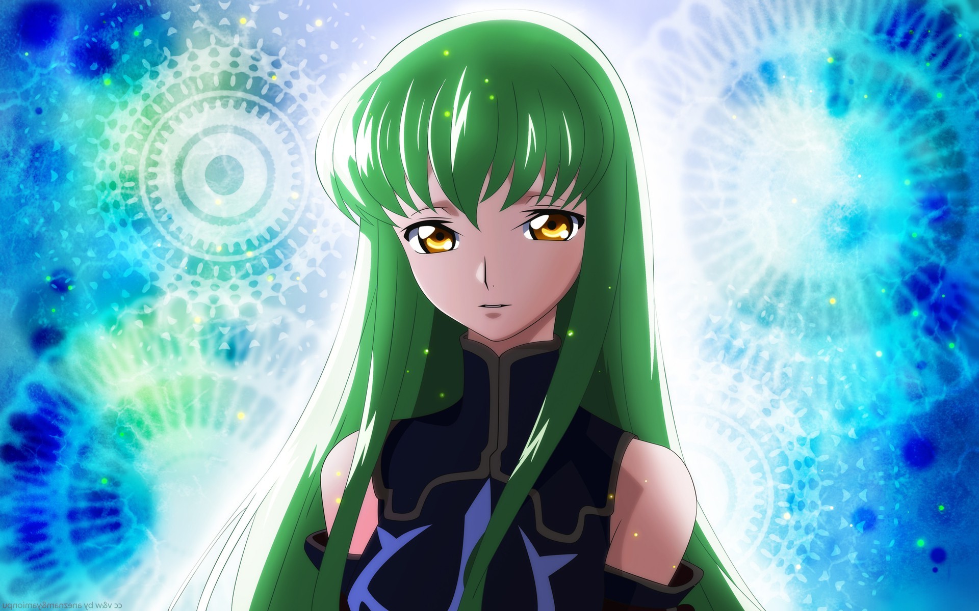 hair girls Green anime