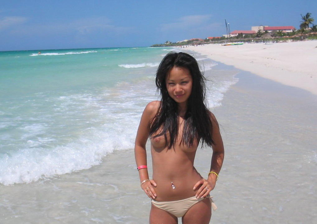 on Asian beach girl