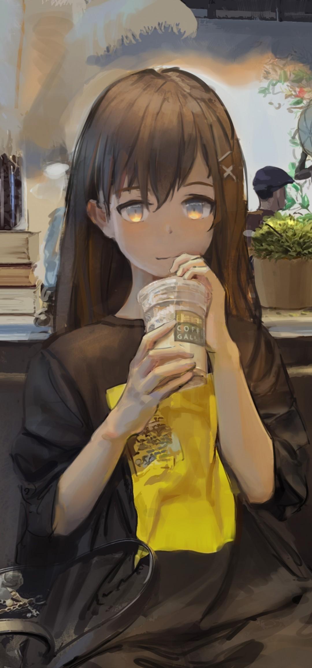 soda Anime girl drinking