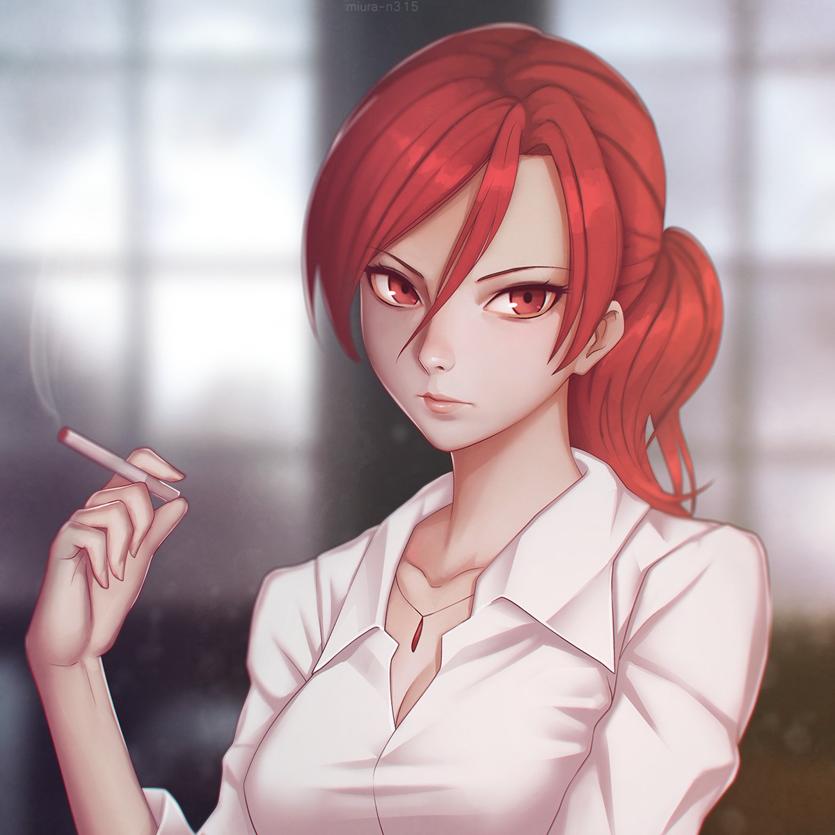 haired women Red anime