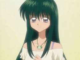 hair green dark Anime with girl