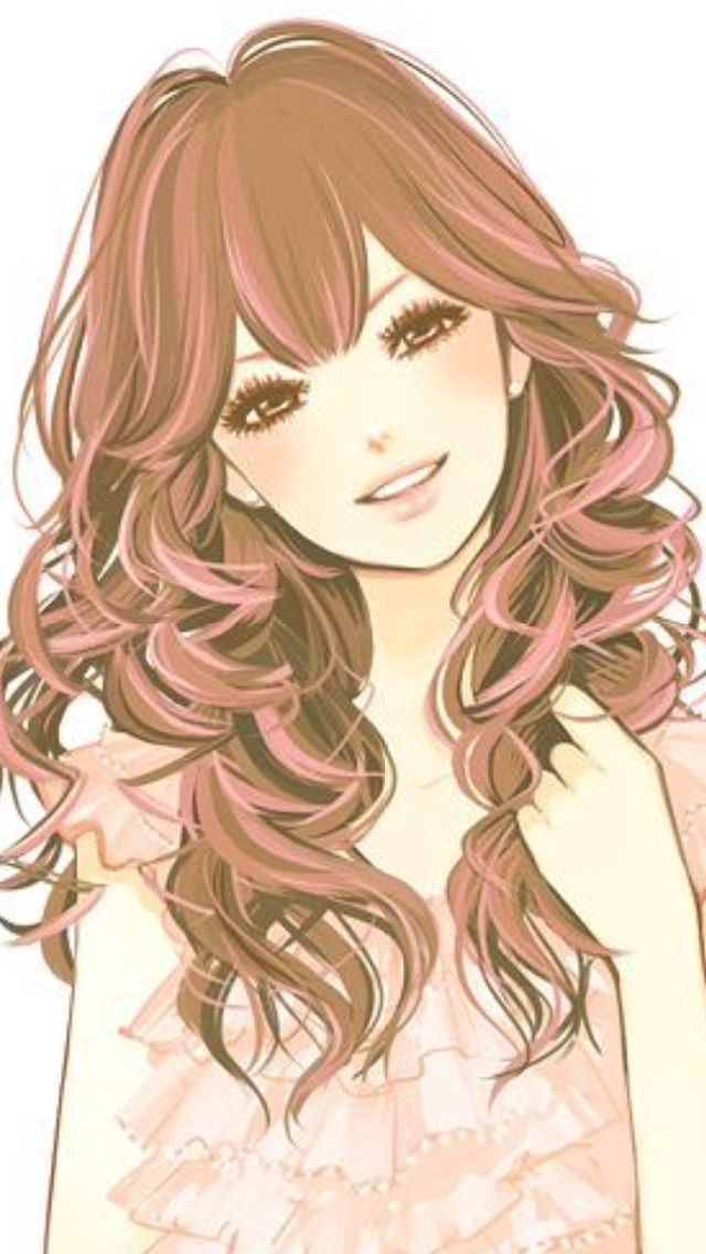 curly Anime blonde hair girl with