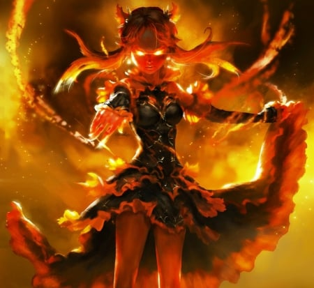 demon Anime girl fire