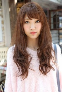 Cute skinny long hair asian