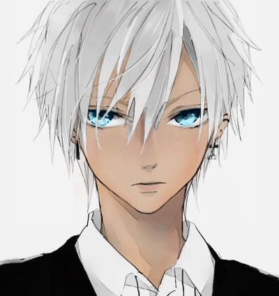 boy hair Anime white