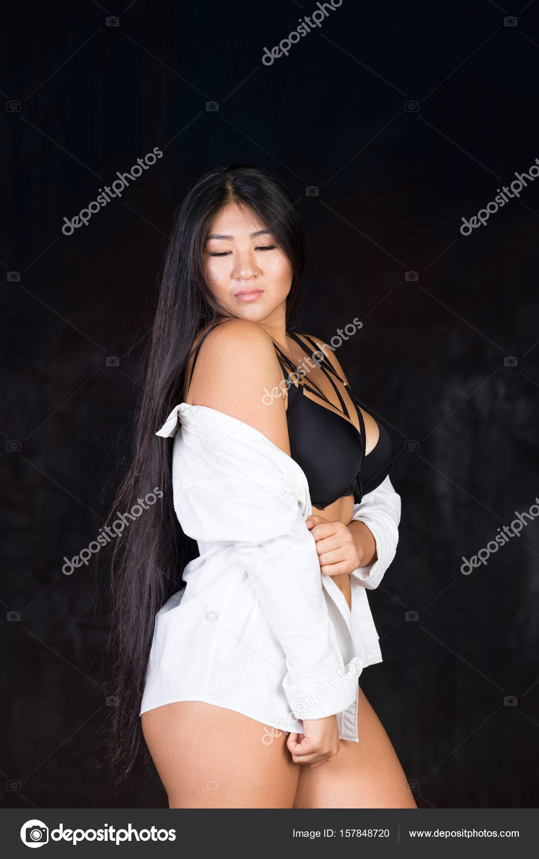 asian Long sensual hair curvy