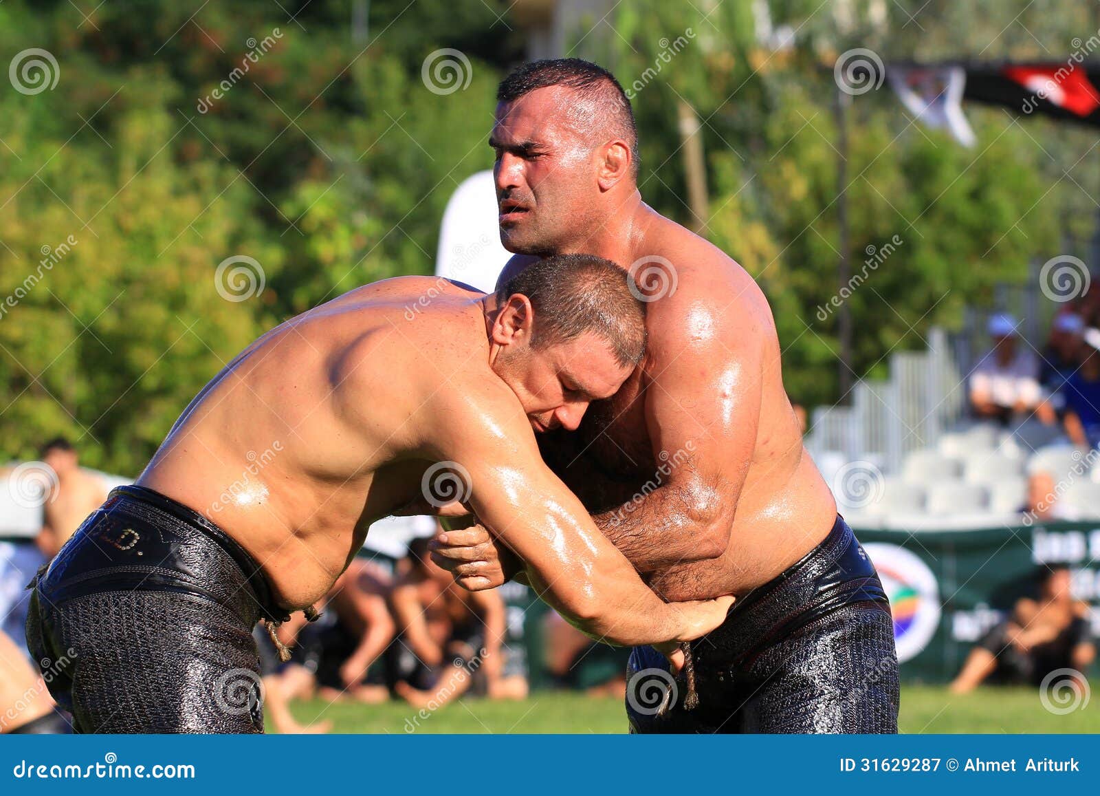 Asian female oil wrestling