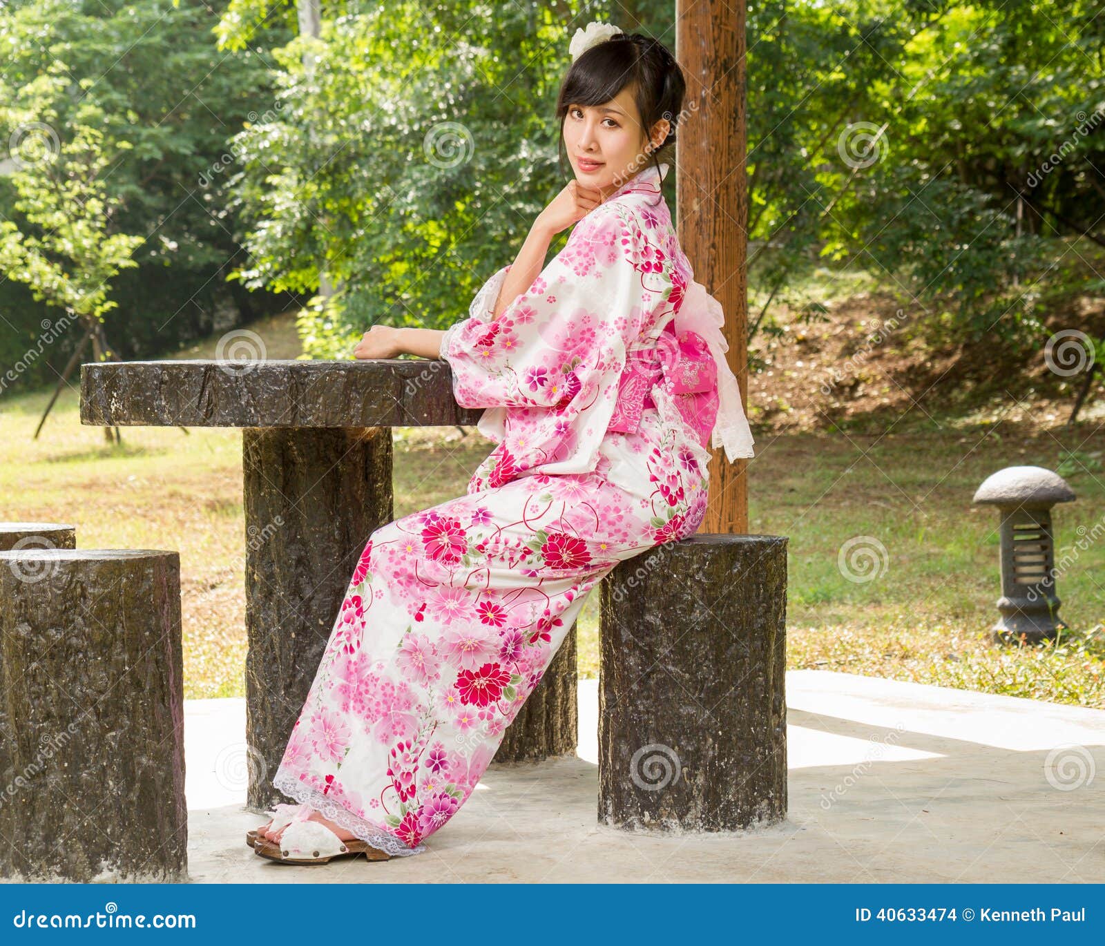 in kimono girl Asian