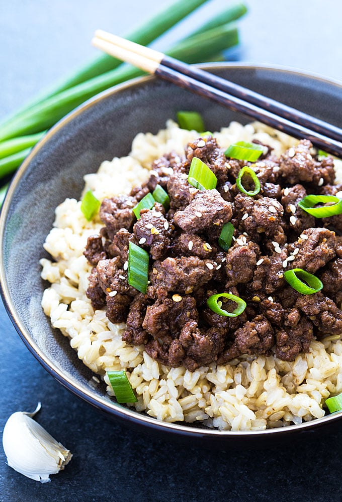 Asian rice porridge with ground beef