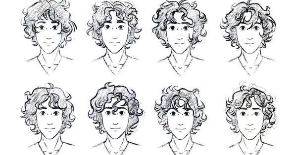 boy anime Curly hair